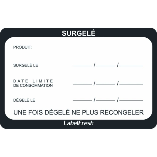 500 ETIQUETTES SURGELATION 70X45 MM